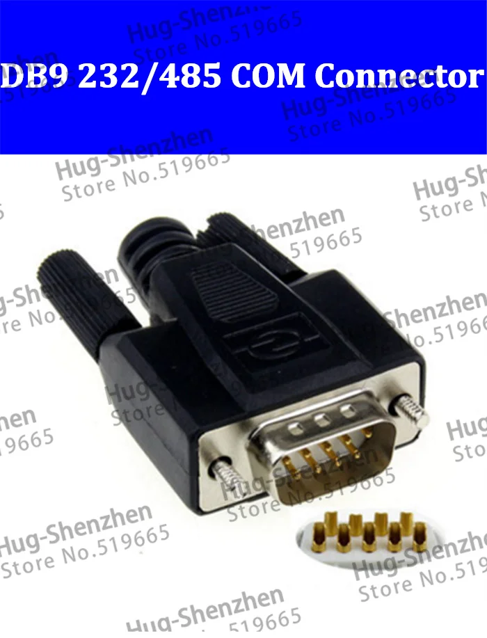 10 шт. DB9 контактный серийный штекер черный корпус пластиковый разъем VGA COM 232/485 с золотой пластиной высокого качества от AliExpress WW