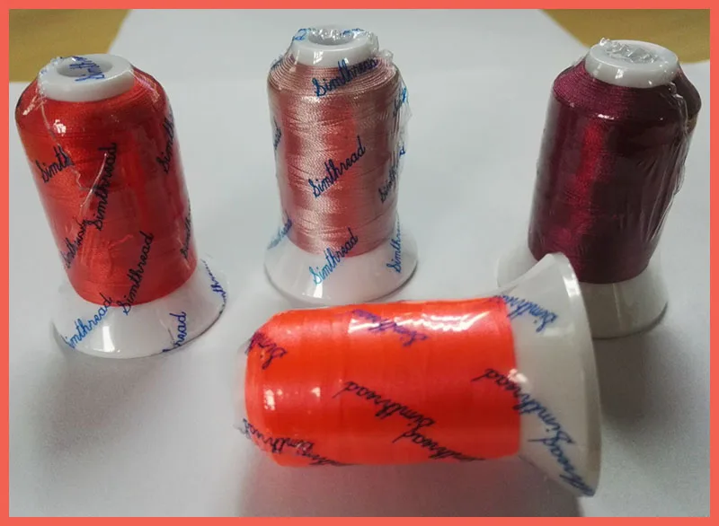 4 Конусов Ярко-Красного Цвета 100% Полиэстер 500 М Вышивка Резьба 120D/2 для Дома