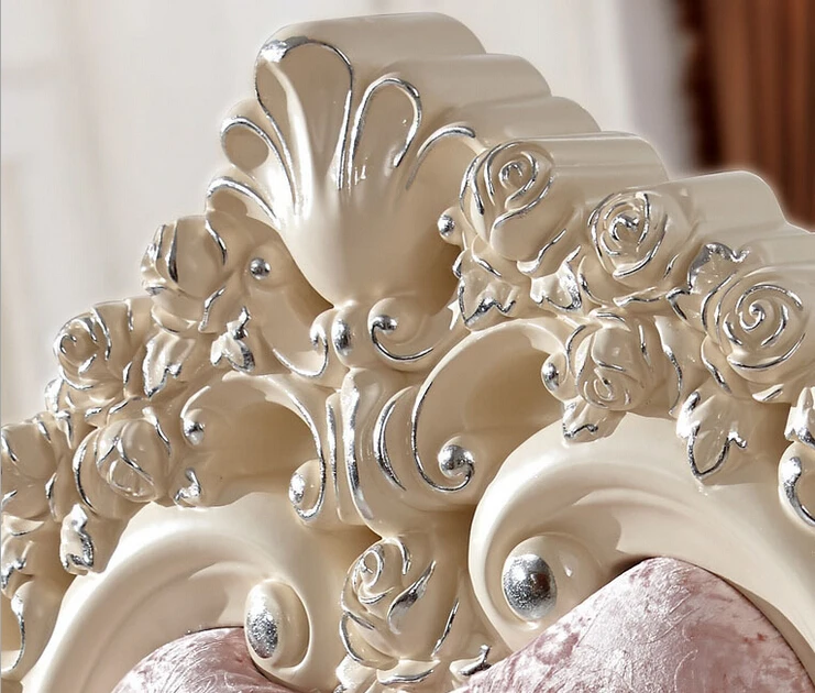 Высококачественная розовая бархатная кровать в французском стиле для принцессы