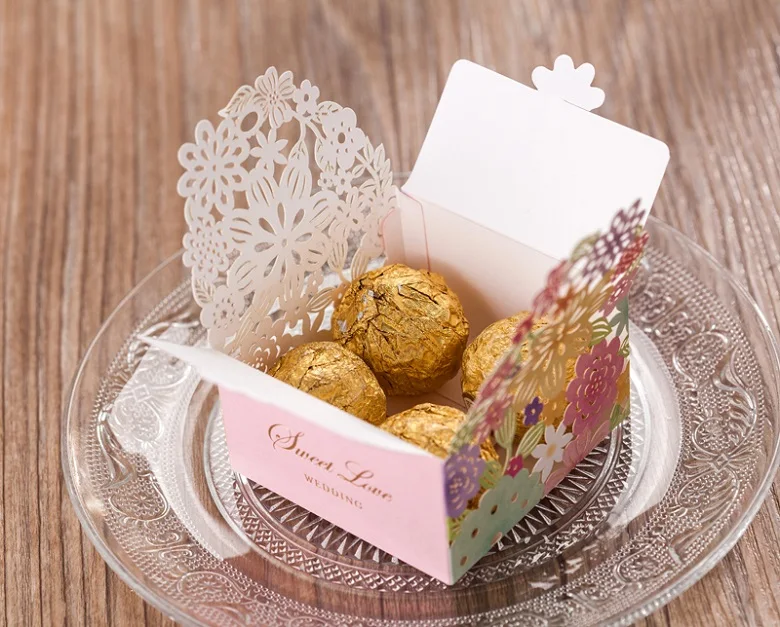 Лазерная резка цвет Флора свадьба конфеты коробка вечере подарочная | Дом и сад