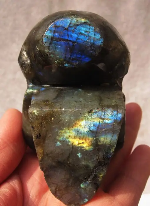 

495g Natural Hand Carved Multi-Color Labradorite Crystal Skull /Wholesale k171