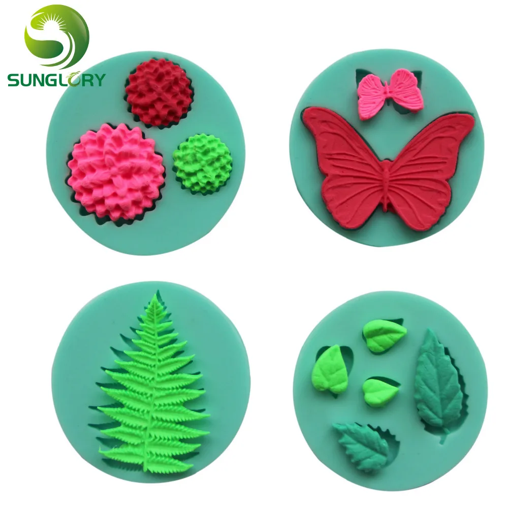 4 шт./компл. силиконовая форма для торта в форме листа бабочки гортензии помадки