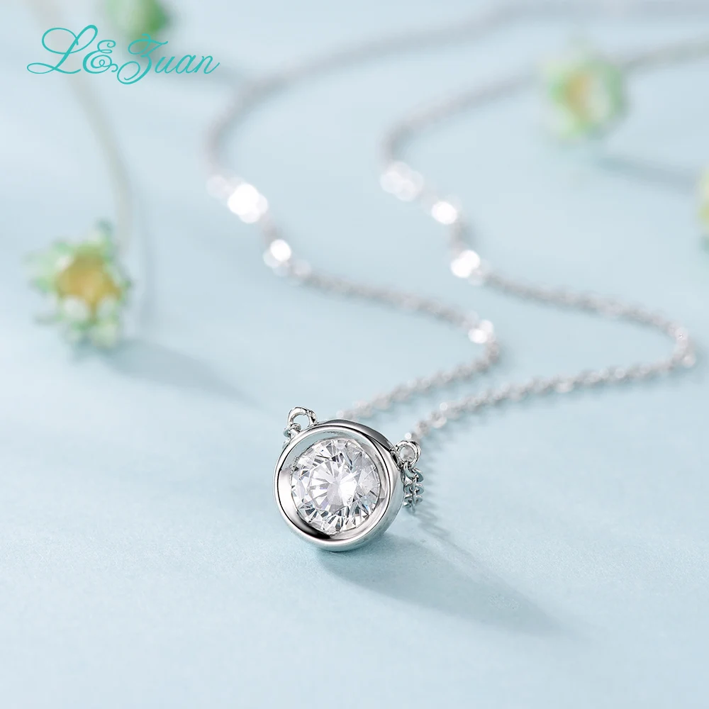 I& Zuan, 925 пробы, серебро, 1.4ct, алмазная подвеска, ожерелье для женщин, простое маленькое круглое каменное ожерелье, хорошее ювелирное изделие, подарок для влюбленных
