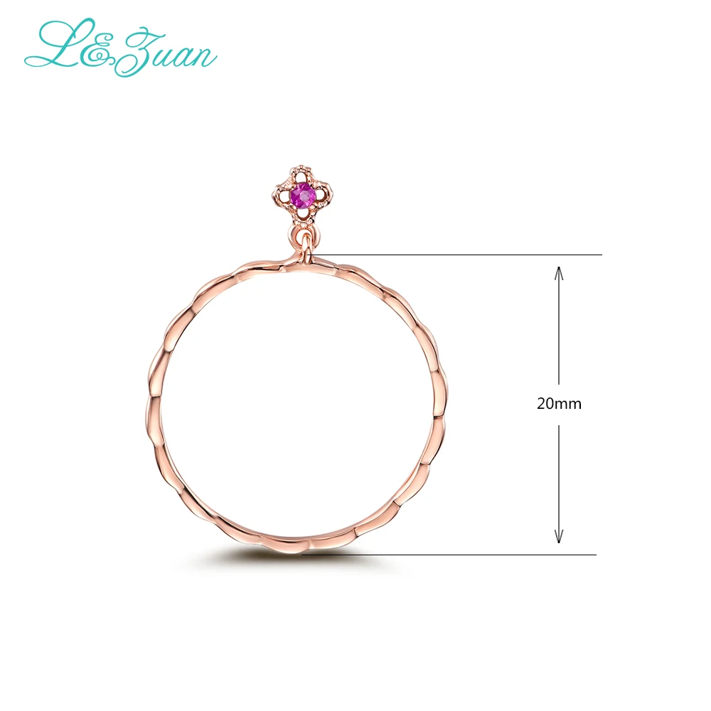 L &amp zuan ювелирные изделия из рубина розовое золото натуральный красный камень