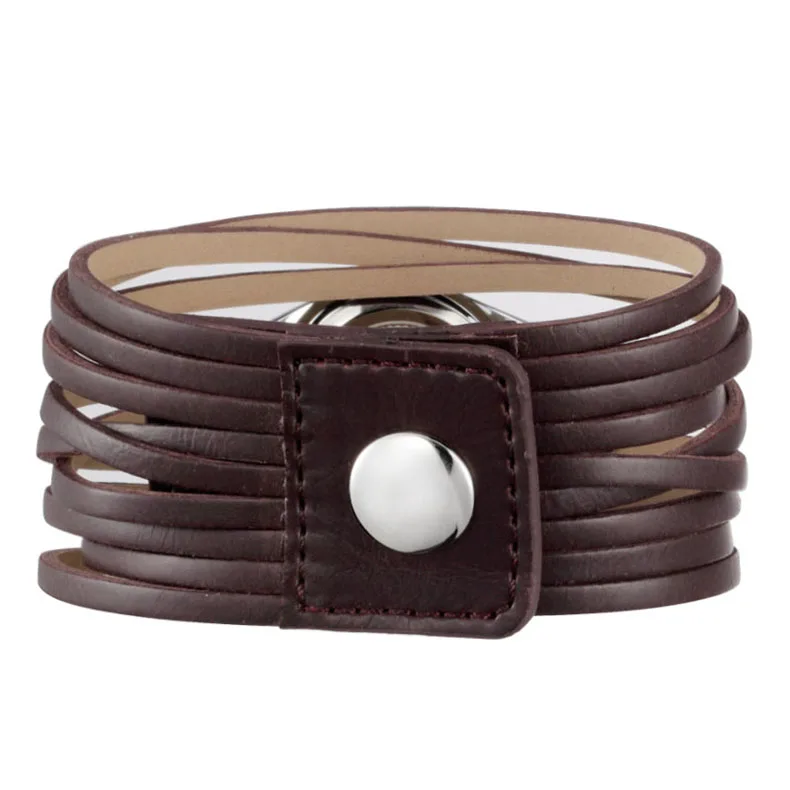 WEIQIN Мода Браслет Роскоши Кварцевые Часы Женщины Личность Черный Кожаный Ремешок