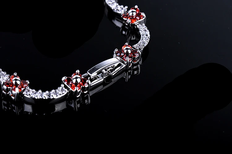 Модные женские/женские браслеты с австрийскими кристаллами и цветком из белого