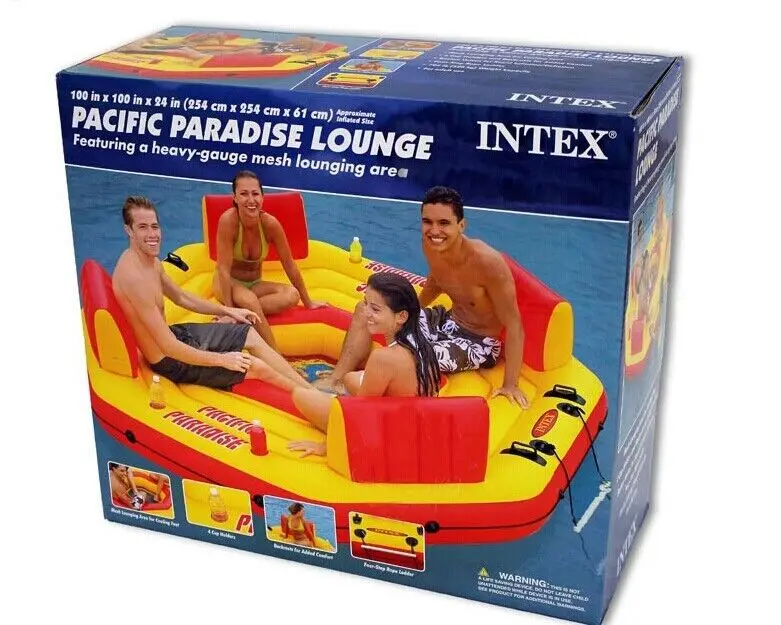 4 х местный надувной водный поплавок Intex для семейвечерние НКИ остров водные виды