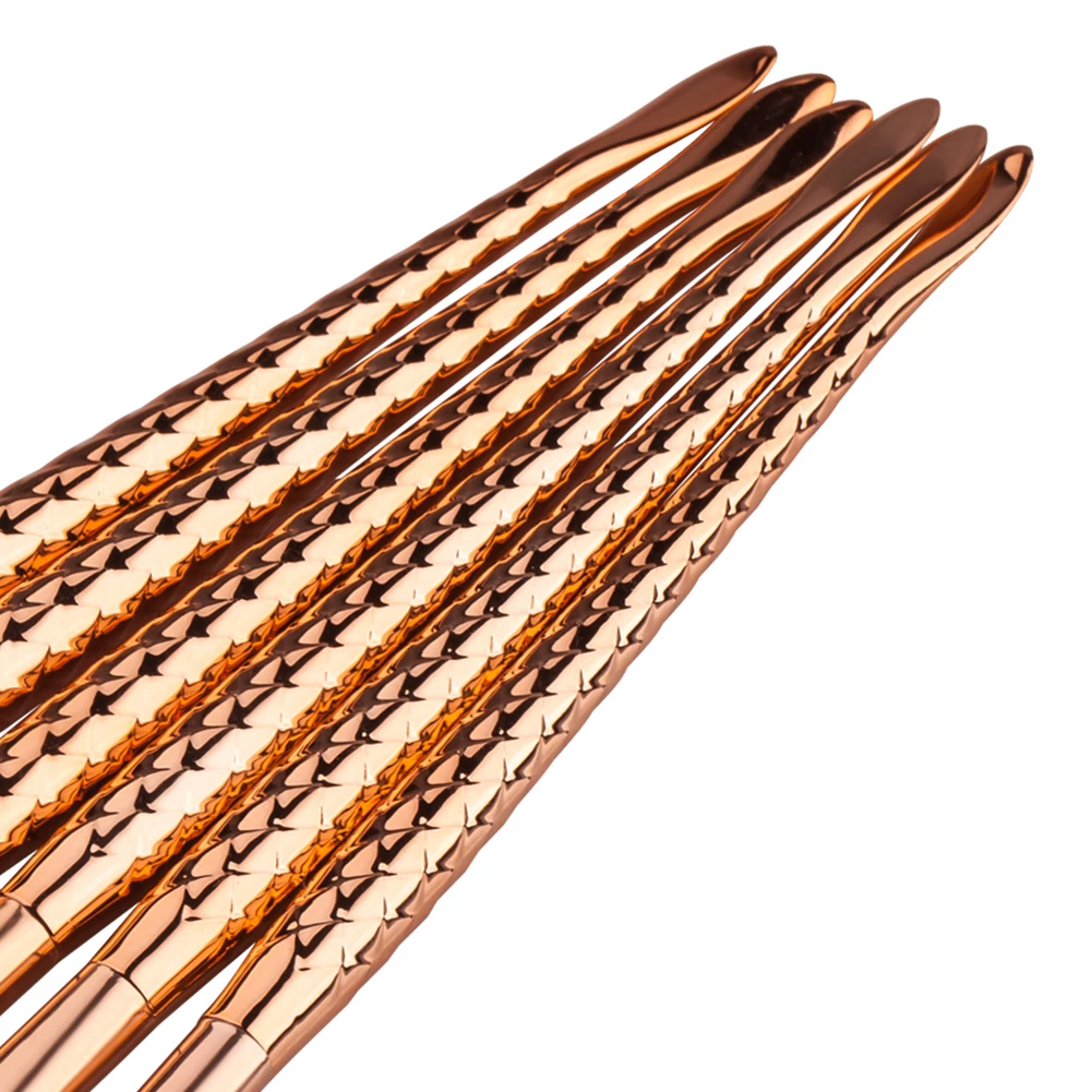 6 шт. Роза Золотой Тон Ручка нейлон волос Основа для макияжа лица Румяна Расчёски