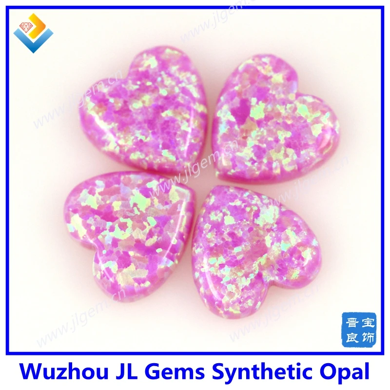 

10PCS/Lot Wholesale Price 10MM Heart Cabochon Synthetic Opal Stone OP10 Color Opal Heart Stone