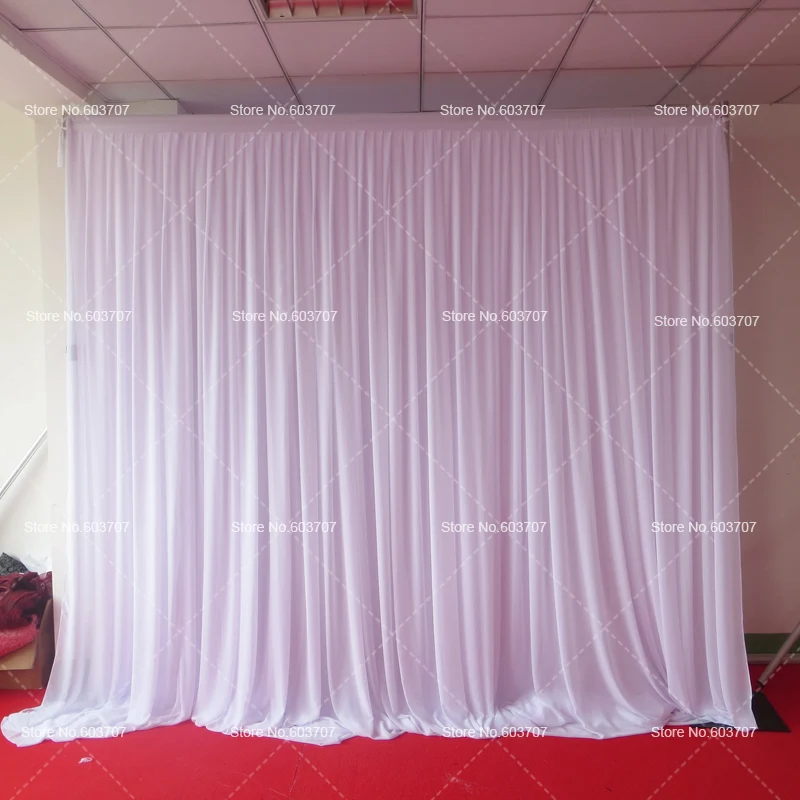 3M W * 4M H двухслойный 2 сторона открытая скрещенная белая штора из шифона 1 шт для