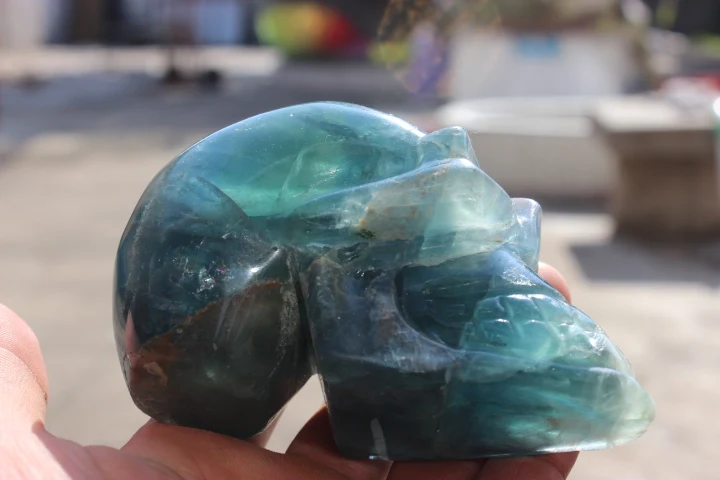 635 граммов природного кварца кристалл флюорит череп для исцеления | Дом и сад