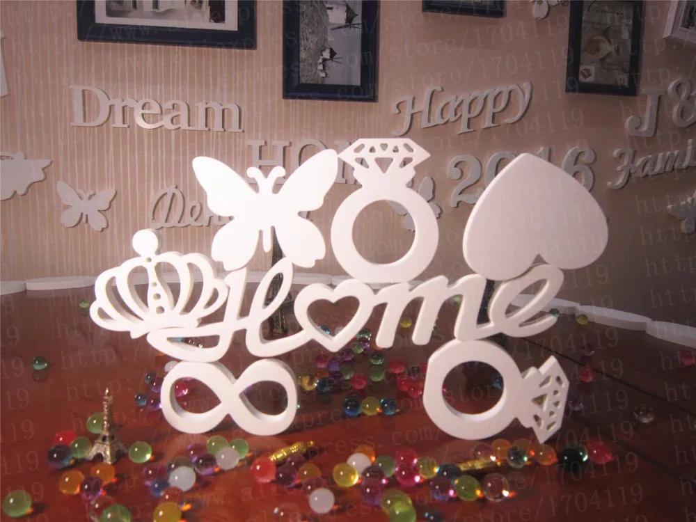 Свадебные украшения Креативные 3D настенные наклейки буквы искусственного