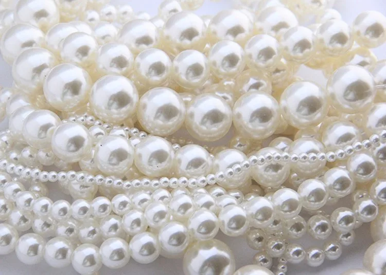 4/6/8/10/12/14/16/18/20 мм 1 упак. свободные пространства одежды бисер DIY Pearl ABS круглые бусины для браслета ювелирных изделий Аксессуары