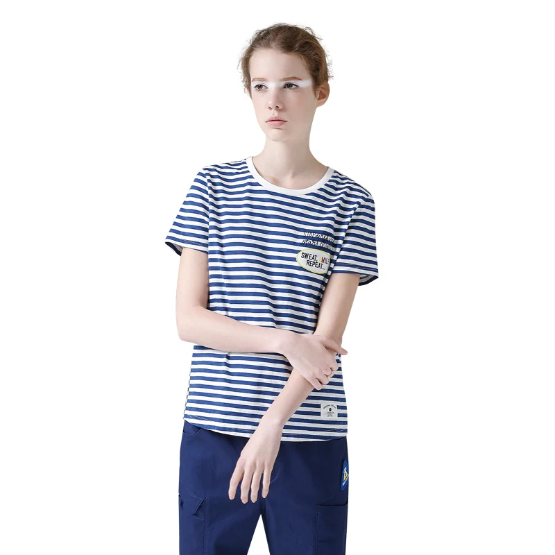 Женская футболка в полоску Toyouth повседневная хлопковая с коротким рукавом и