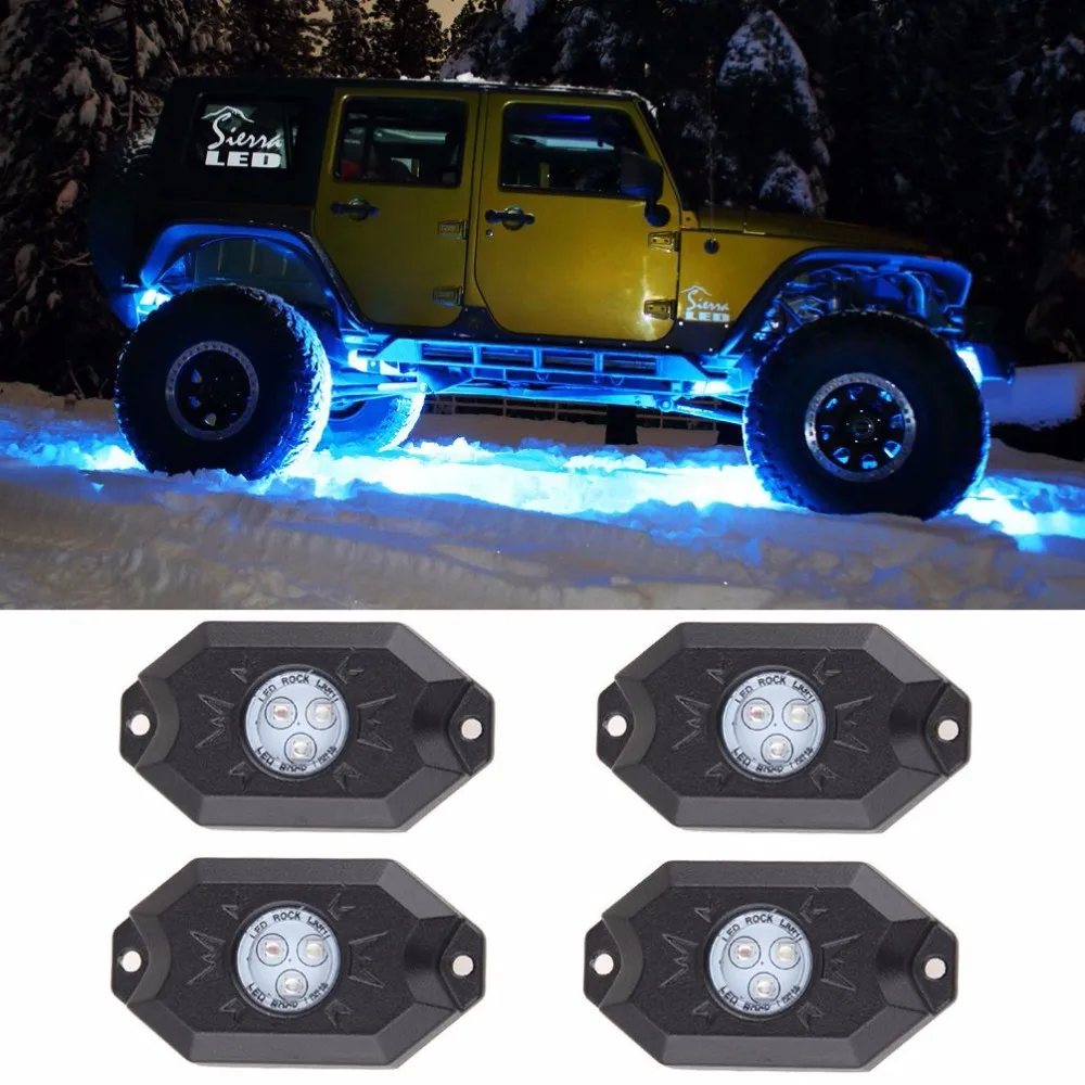 Очень классные RGB светодиодные горные фонари с контроллер Bluetooth, Функция времени, музыка режим-4/8 стручки многоцветный неоновый светодиодный фонарь комплект