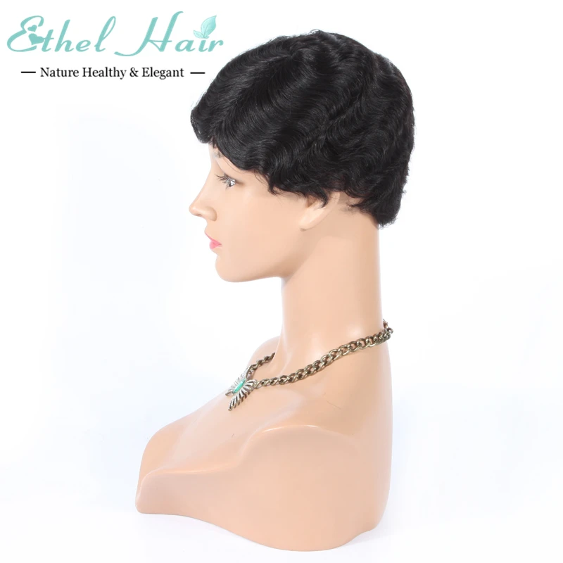 Brazilian Short Wavy Virgin Human Hair Wigs for Black Women African American Wig On Sale Free Shipping |