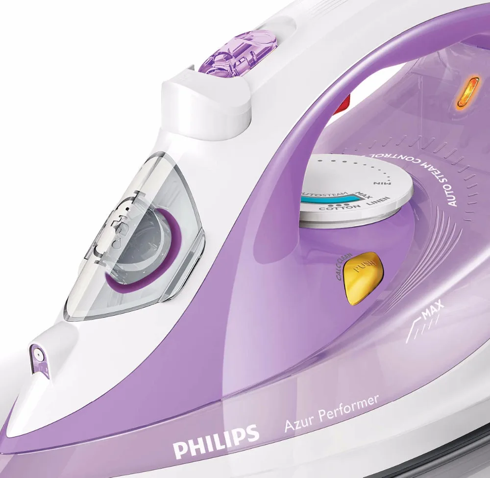 Philips Azur Performer Паровой утюг Подача пара 40 г/мин паровой удар 140г Подошва SteamGlide