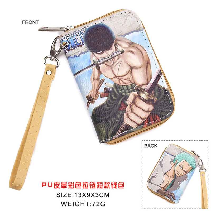 Аниме один кусок Зоро Красочные молнии бумажник короткий держатель карты