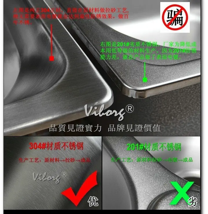 VIBORG Deluxe 403x185x80 мм SUS304 нержавеющая сталь Бессвинцовая кухонная раковина в краску, корзина для слива, сетчатый фильтр