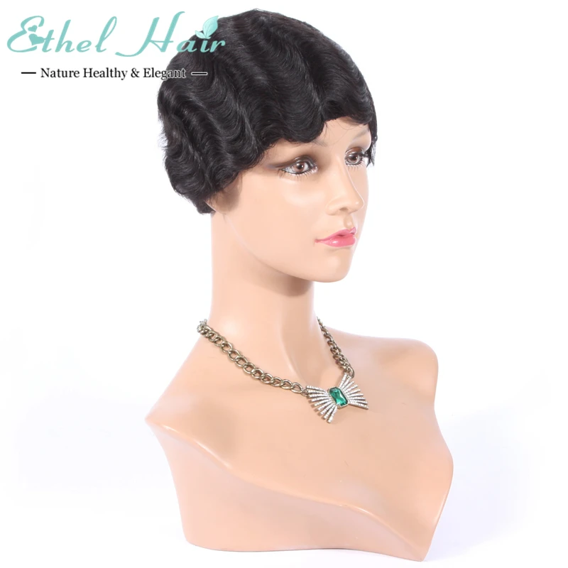Brazilian Short Wavy Virgin Human Hair Wigs for Black Women African American Wig On Sale Free Shipping |