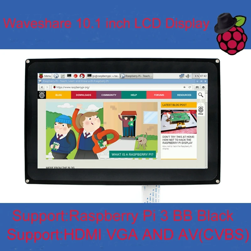 10 1 дюймовый HDMI ЖК-дисплей модуль с поддержкой Raspberry Pi 3 RPI 2 Banana Beaglebone черный USB
