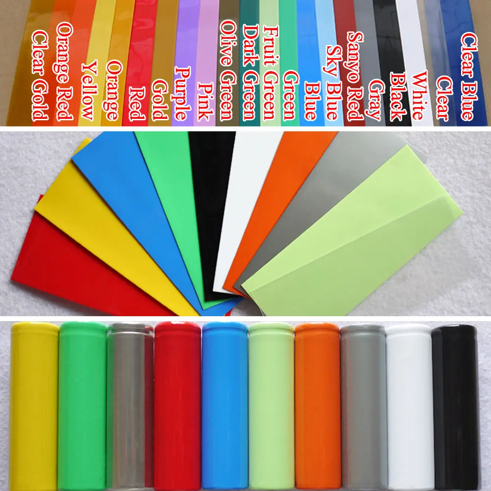 

10pcs 18650 Battery Wrap PVC Heat Shrink Tubing Pre-cut Color Selectable (for single 18650 Battery)