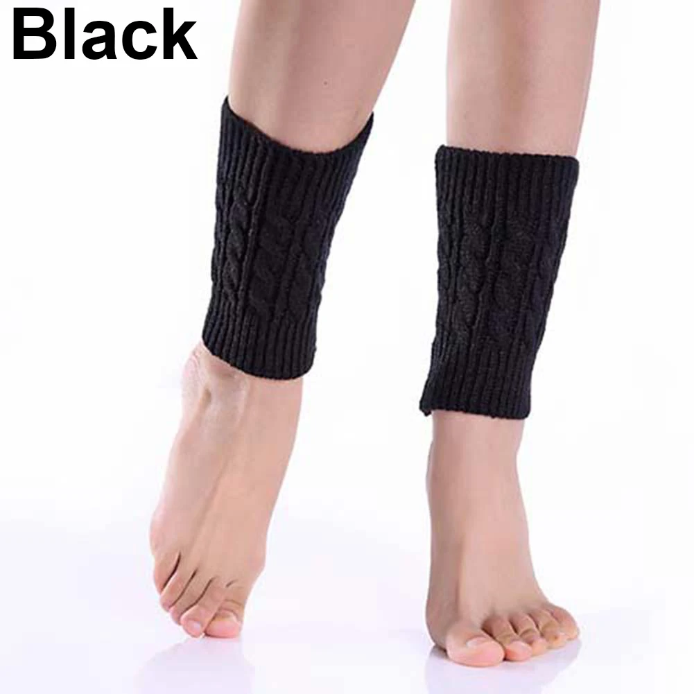 Зимние теплые женские гетры вязаные крючком носки для ботинок с манжетами 1 пара