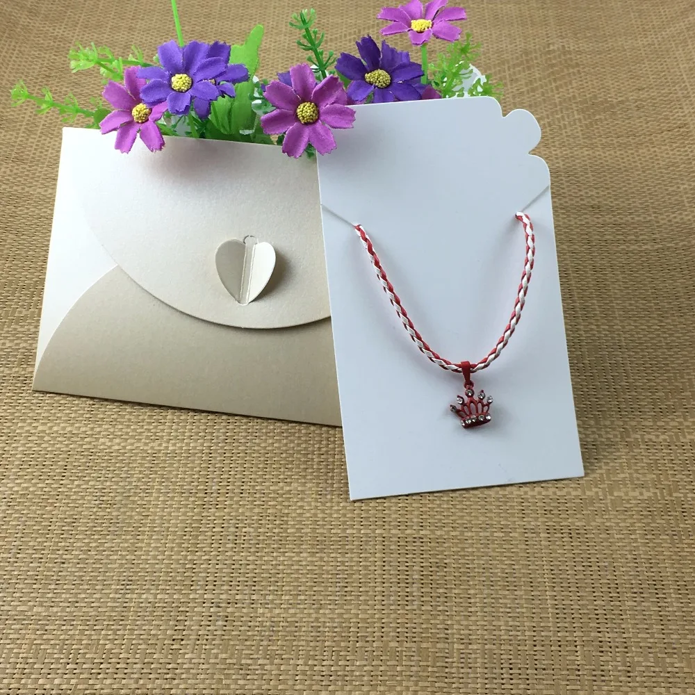 50 комплектов 17*11 см Подарочная коробка в форме сердца добавить 15*9 ожерелье карты