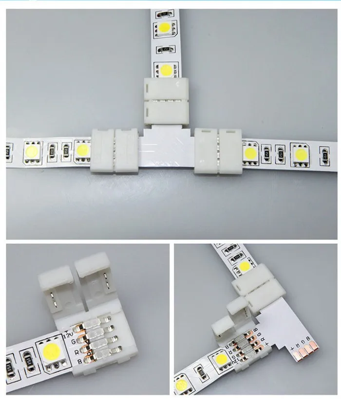 20 шт./лот без пайки 4PIN 10 мм 5050 RGB светодиодный разъем 10 мм PCB