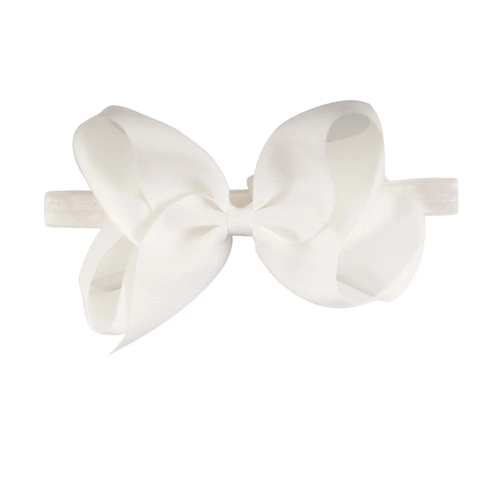 40 шт./лот 20 цветов простой ленточный бант повязка на голову с резинкой для девочек