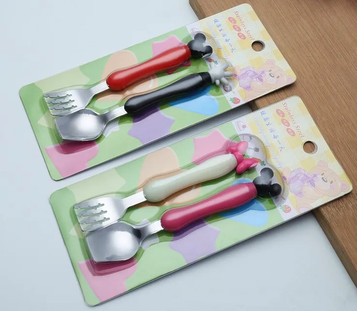 Милый дизайн Нержавеющая сталь Vaisselle набор для детей Портативный лагерь ложка и