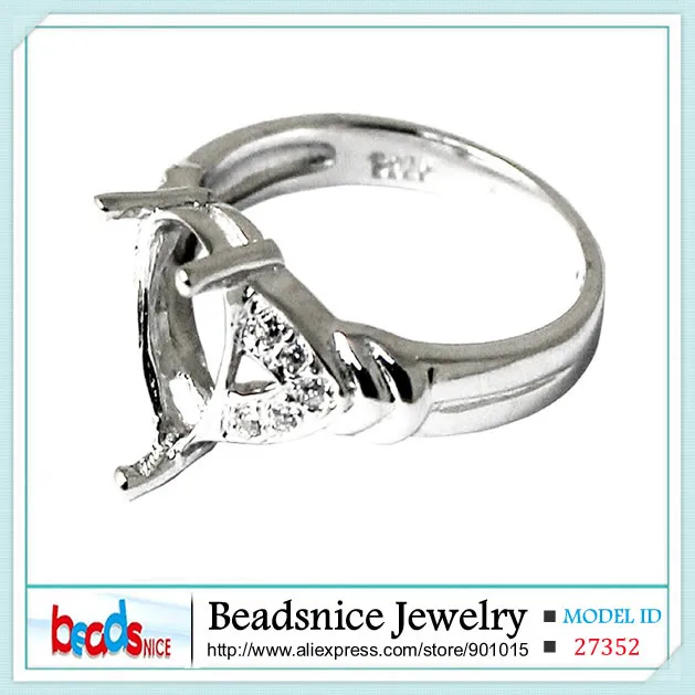 Beadsnice ID27352 Diy Кольца из стерлингового серебра 925 пробы,, высокое качество, полумонтажное кольцо, настройки без камней для дизайнера