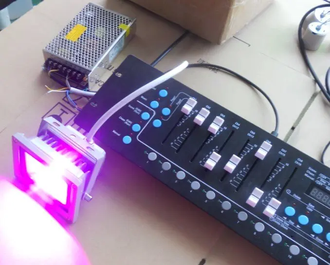 10 Вт RGB поток света DMX, вход DC12V