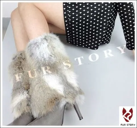 Fur Story/080102 г., гетры с натуральным кроличьим мехом, женские гетры для ног, 7 цветов, длина 23 см, гетры с натуральным кроличьим мехом