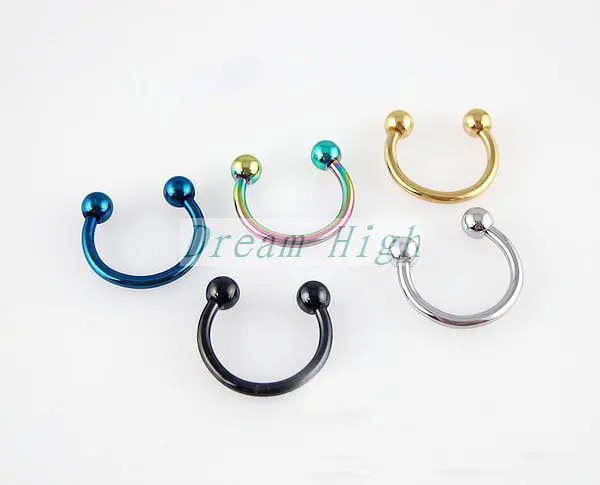 Тепла стержня уха кости ногтей серьги покрытие вакуум Титан золотистый и черный Сталь star ball 60 шт. Средства ухода за кожей cartilagetragus пирсинг украшения