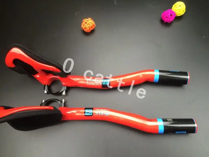 Carbono fibra DE Bicicleta DE estrada o apoio braco resto guiador tt aerobar Triathlon bar Bicicleta guiador pecas - Цвет: Лиловый