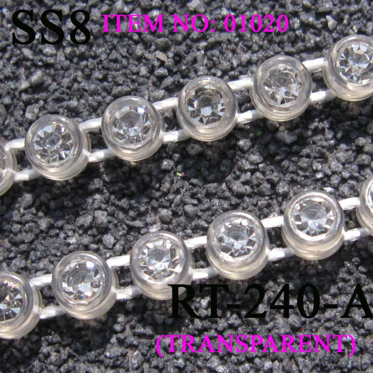 SS8 Plastic Crystal Rhinestone Banding Jewellery Making Accessories 10Yards/lot Crystal Rhinestone Banding Trim AM TAIDIAN