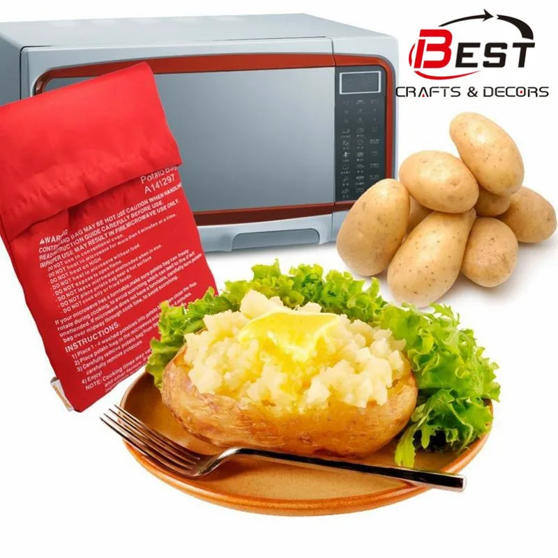 

New Red Washable Potato Cooker Bag Microwave Cooking Potato Oven Baked Potatoes In Just 4 Minutes Useful Cooking Tool for Women