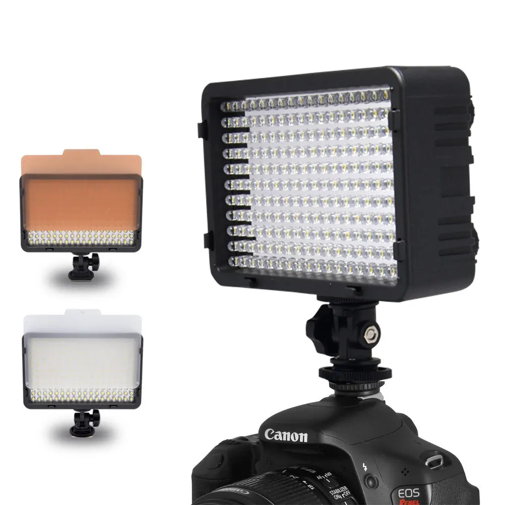 Mcoplus 130 LED Video Light with 1pcs LP-E6 Battery for Canon Nikon Sony Pentax Panasonic Samsung Olympus &amp DV Camera Camcorder |