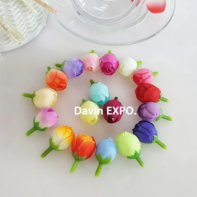 10 шт. Мини искусственные цветы маленький чайный бутон розы для DIY аксессуары