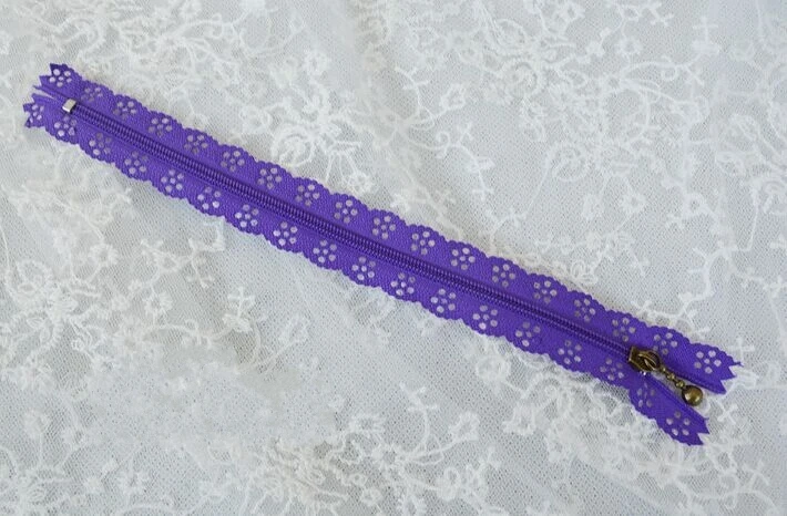 1000 шт./лот модные застежки молнии 20 см или 25 с кружевной нейлоновой отделкой для