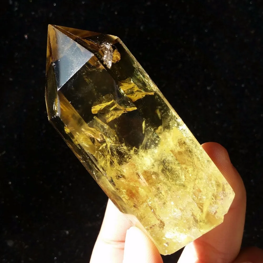 

high quality 100% natural citrine quartz crystal wand point healing