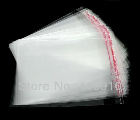 shipping-200Pcs прозрачный самоклеящийся Пластик сумки бусины сувенирная оберточная коробкадля 12x9 см M0837