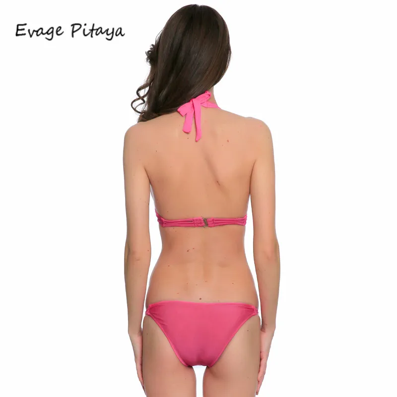Sexy white Red Bandeau Bikini Set Retro Bandage Swimsuit underwire push up Biquini 2017 Swimwear Female swiming suit |
