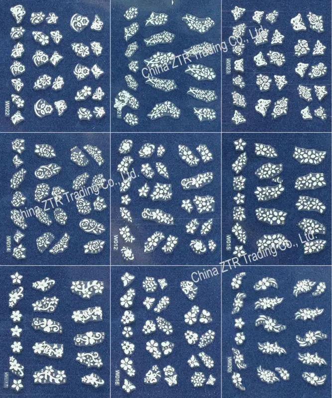 50 шт., наклейки для ногтей, наклейки для ногтей, Переводные 3D наклейки, печать, аппликация, прозрачное украшение для ногтей, 50 различных листов, набор