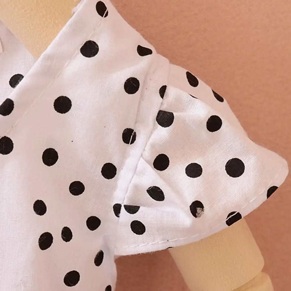 Полиэстеровое платье в горошек + бабочка полиэстер Летнее Детское с короткими