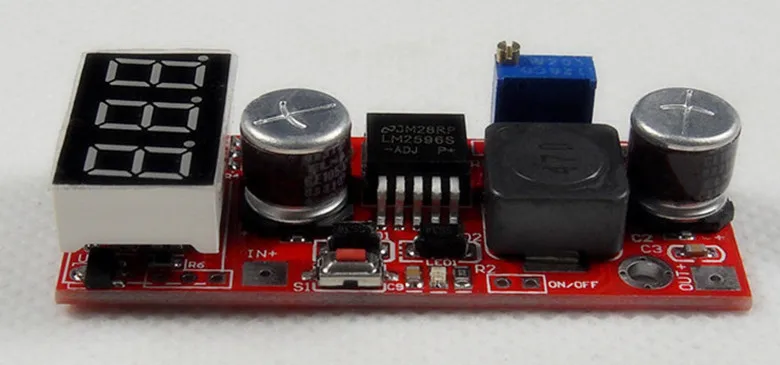 Lm2596 DC-DC. Регулируемый, понижающий блок питания с светодиодным индикатором. 5шт- 1лот