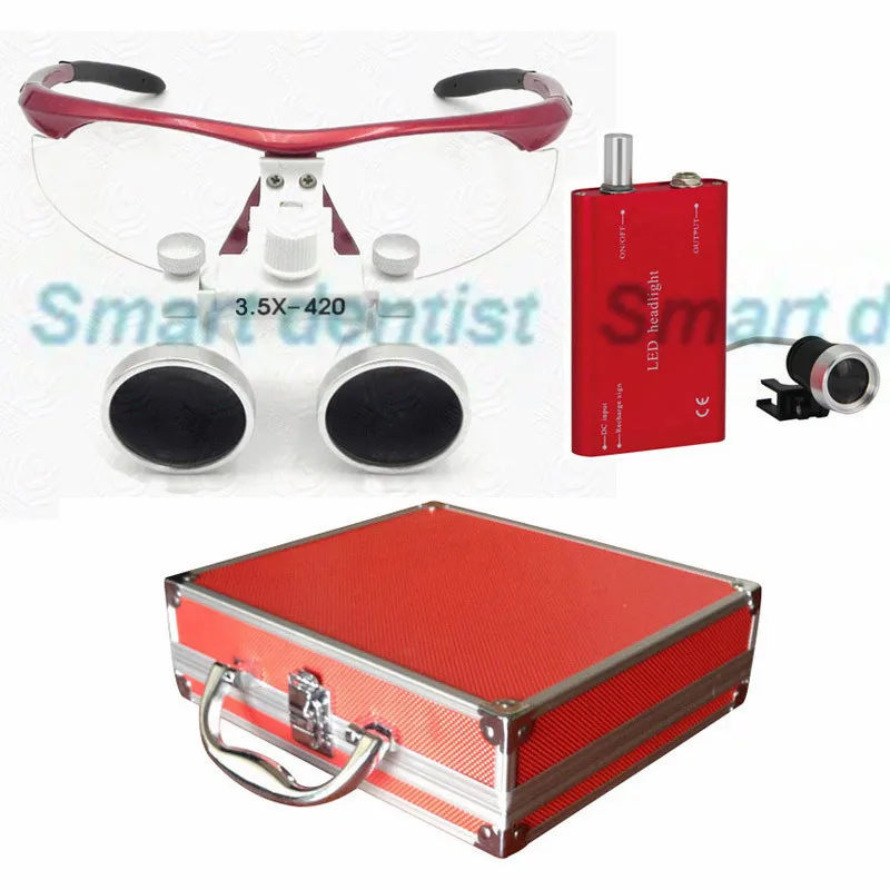 2016Metal box 3.5X medical facility adjustable angle loupe led surgical operating magnifier dental enlarger 3.5 times magnifying