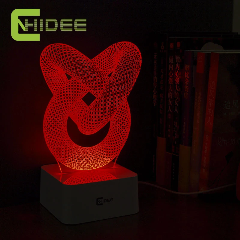 USB Novelty Gift Dimmable 3D Table Lamp Led Night Light Knot Lampara as Home Decor BedRoom Abajur Touch Switch Desk | Освещение