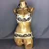 white Сексуальный костюм для танца живота, ручной работы, танцевальный костюм, набор для выступлений, 6 цветов, 3 штуки(бюстгальтер, пояс и ожерелье - Color: white